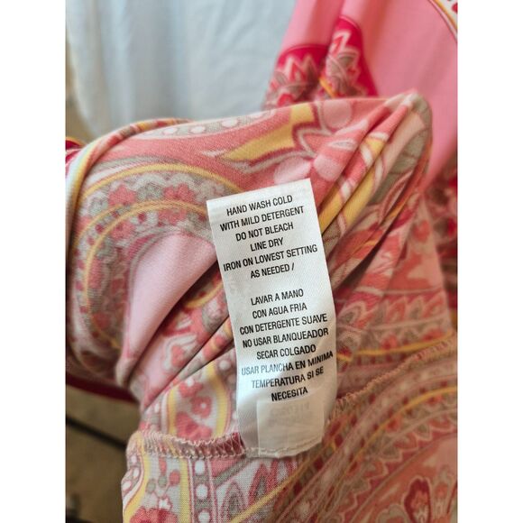 NWT Sandra Darren Pink Paisley Sheath Dress 3/4 Sleeve Boat Neck Size 12 - Picture 5 of 7